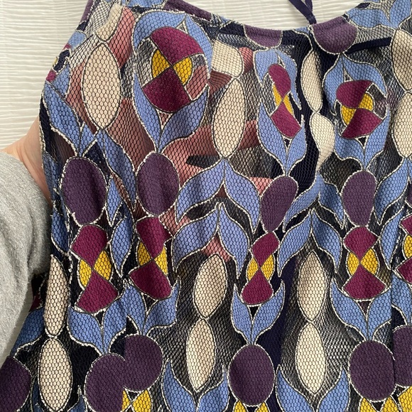 Anthropologie - stunning Fall colors,  size 14, sleeveless, geometric design. - Picture 6 of 7